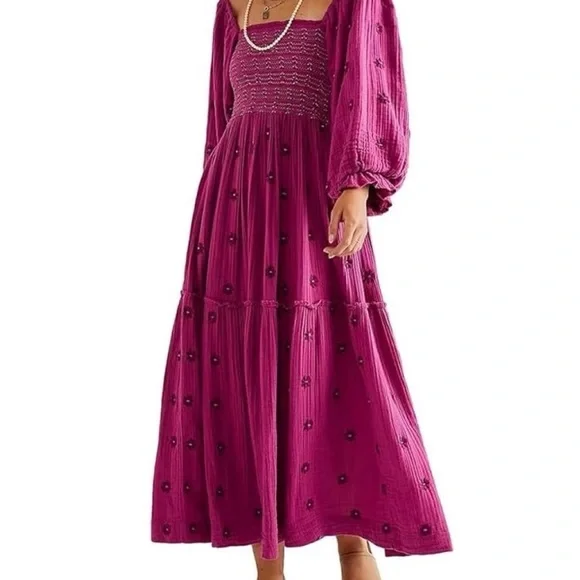 Dahlia Free People Dress Raspberry - Picture 2 of 2